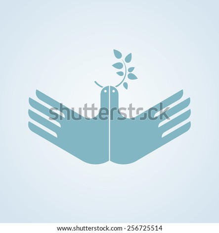 Hands as a bird. Creative idea.
