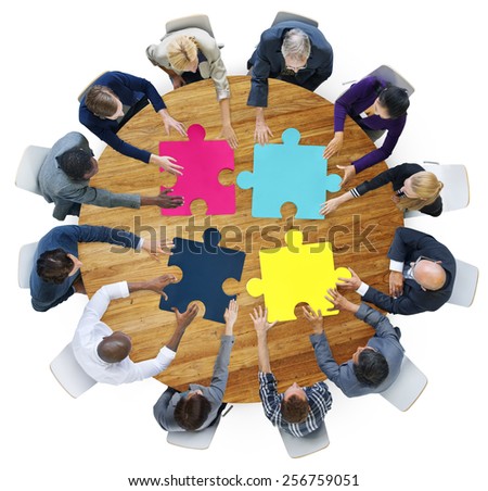 Business People Connection Corporate Jigsaw Puzzle Concept