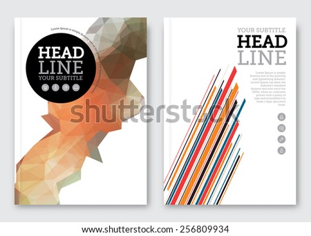 Vector poster design template. Business abstract background with triangles and lines. Flyer, brochure, banner, cover design. A4 size.