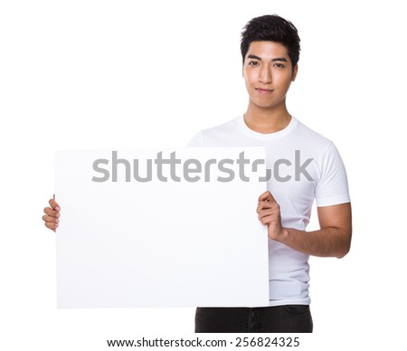 Man show with white poster