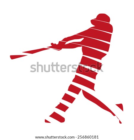 Abstract red baseball player