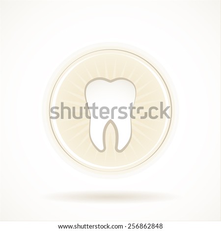 Dental symbol or icon in beige color design