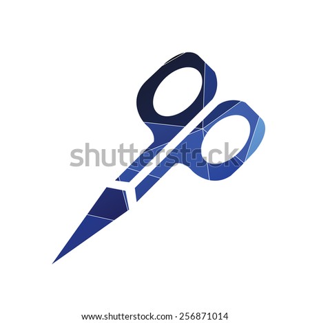 scissors icon Abstract Triangle Geometrical background 