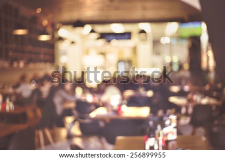 Blur restaurant - vintage effect style picture Royalty-Free Stock Photo #256899955