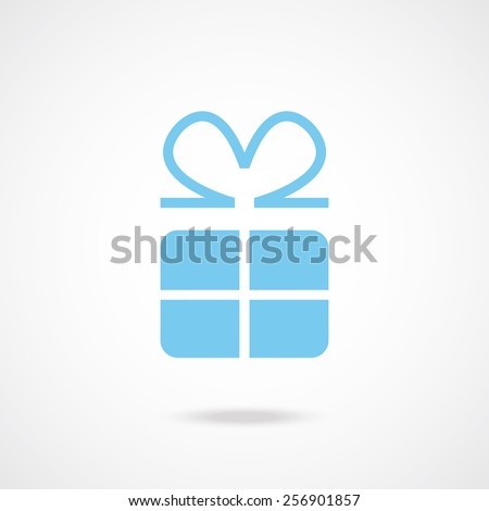 Vector gift icon. Creative graphic design logo element illustration. Isolated on gradient white background.