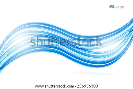Abstract blue waves - data stream concept. Vector. Clip-art