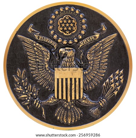 bronze plaque the great seal of the us Royalty-Free Stock Photo #256959286