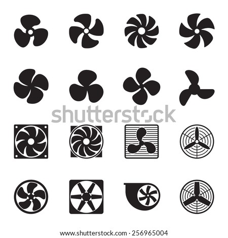 Fan icons. Vector illustration Royalty-Free Stock Photo #256965004