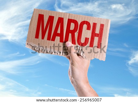 March card with sky background