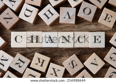 text of CHANCE on cubes