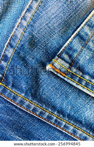 seams of jeans, close-up