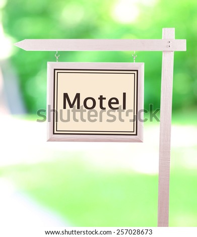 Signboard with text Motel