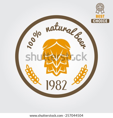 Vintage logo, badge, emblem or logotype design element for beer, beer shop, home brew, tavern, bar, cafe and restaurant
