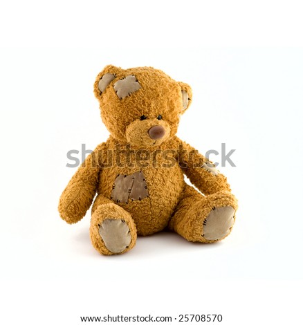 Cute teddy bear at isolated white background