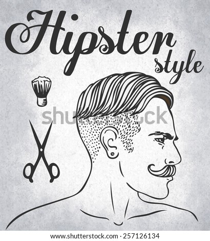 Hipster Barber Shop Business Card design template. Vector illustration.
