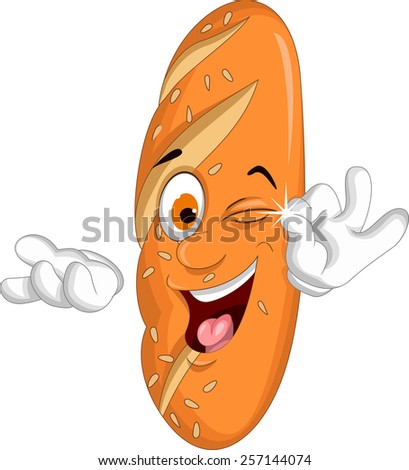bread cartoon posing 