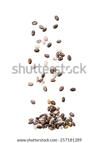 Chia seed isolated on white background. Royalty-Free Stock Photo #257181289
