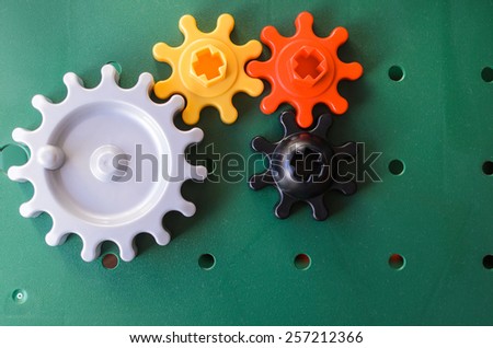 colorful gears of toys