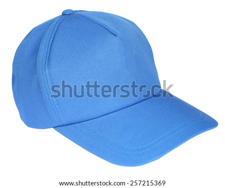 Blue baseball cap isolated on a white background