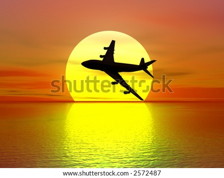 sundown and plane silhouette (see more in my portfolio)