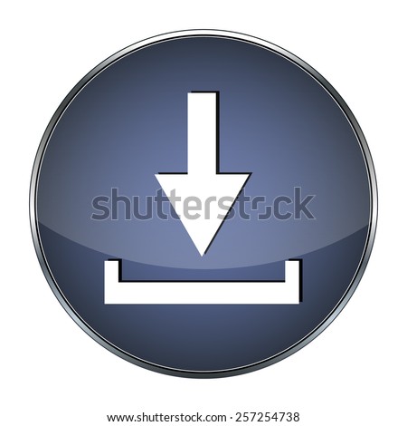 Blue button download on the white background