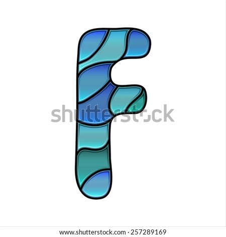 stained glass font, letter f