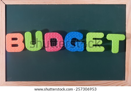 Budget,  words on blackboard with colorful alphabets.
