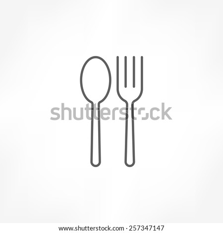 fork & spoon icon Royalty-Free Stock Photo #257347147