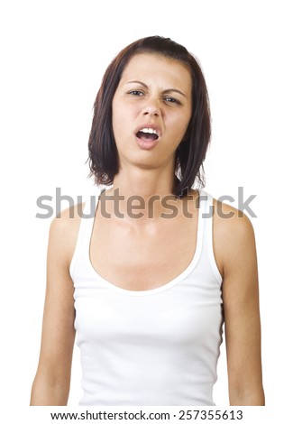 Hysterical woman Royalty-Free Stock Photo #257355613