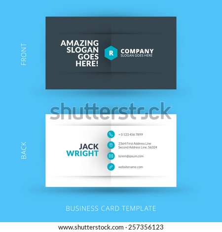 Vector modern creative and clean business card template. Flat design Royalty-Free Stock Photo #257356123