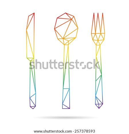 Kitchen utensils abstract isolated on a white backgrounds, vector illustration 