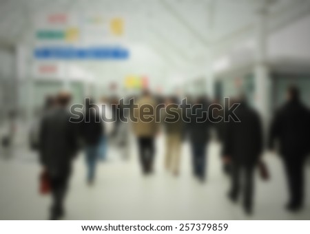 Commuters generic background. Intentionally blurred editing post production.
