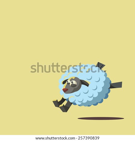Jumping Sheep mascot great for any use. Vector EPS10.