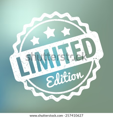 Limited Edition rubber stamp award vector on bokeh background Royalty-Free Stock Photo #257410627