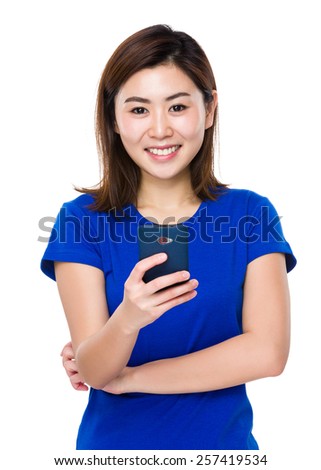 Asian woman use of cellphone