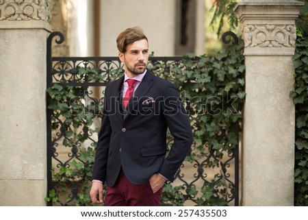 Smart casual outfit. Vintage Royalty-Free Stock Photo #257435503