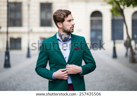 Smart casual outfit. Vintage Royalty-Free Stock Photo #257435506