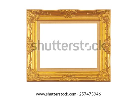 It is Golden frame isolated on white.