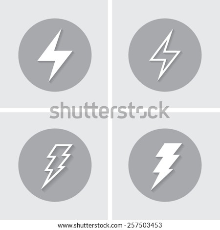 Set of icons with shadow vector illustration eps10 : Bolt icons.