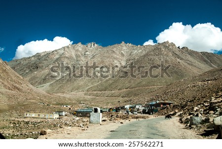 Khardungla Pass. The highest road in the World. Ladakh, India.