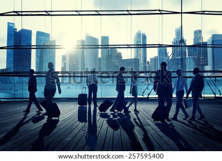 Business Travel Commuter Corporate Cityscape Trip Concept Royalty-Free Stock Photo #257595400