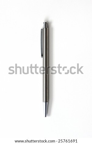 isolated silver pen