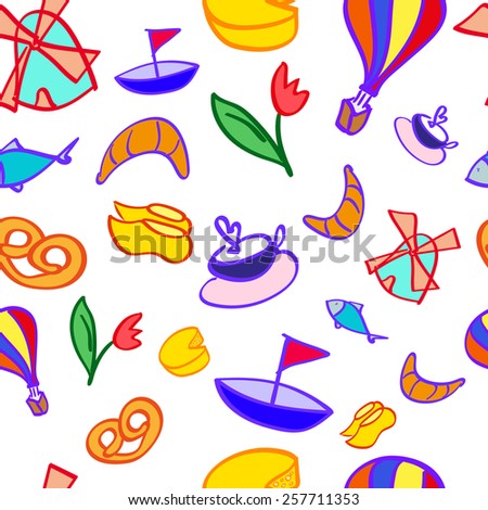 Dutch images seamless pattern