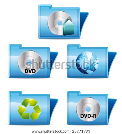 Backup and burn vector dvd folder icons