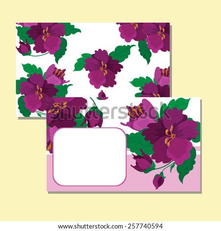 Greeting card, invitation or card banner. Floral design.