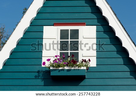 window of old wooden house