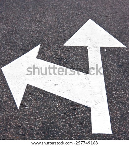 Road sign on asphalt surface