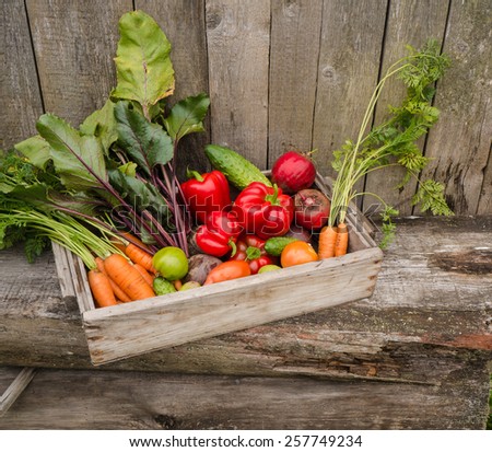 vegetables in a box