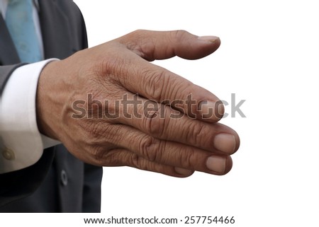businessman invited hand