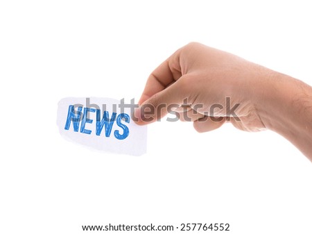 News piece of paper isolated on white background